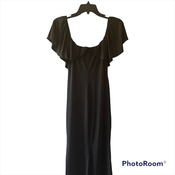 Black Autumn Shoulder Dress - Picture 2 of 5